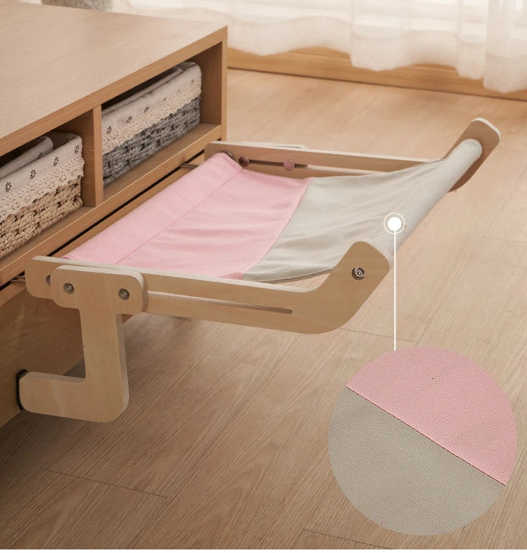 Hamaca de madera para gatos – Cama elevada y cómoda 🐱✨